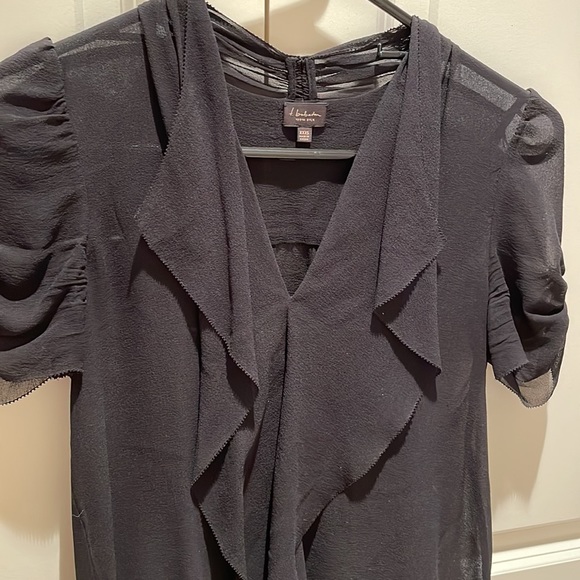 t babaton women’s black silk shortsleeeved blouse size XXXS - Picture 3 of 7